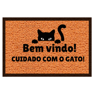 Tapete personalizado bem-vindo cuidado com o gato