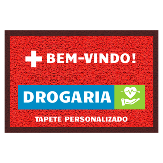 Tapete personalizado para drogaria bem-vindo