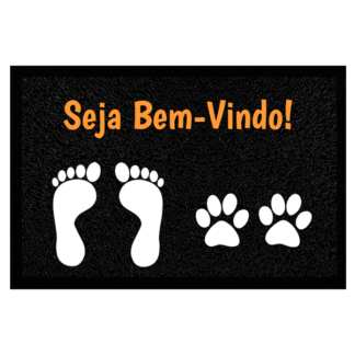 Tapete personalizado seja bem-vindo pegadas PET